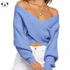 Striped V-Neck Loose Knit Sweater