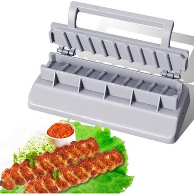 Manual Plastic Kebab Maker Press Machine - Reusable Large Kabob Skewer Mould for BBQ Party
