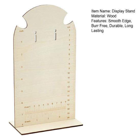 Earring Measurement Display Stand Stable Non-Slip Smooth Edge Pre-Drilled Holes Easy Assembly Wooden Ear Stud Stand Earring Organizer Frame