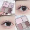 5-Farben Punk Smokey Lidschatten Palette Silbrig Schwarz Matt Schimmer Nude Rosa Lidschatten Langanhaltend Halloween Augen Make-up Kosmetik
