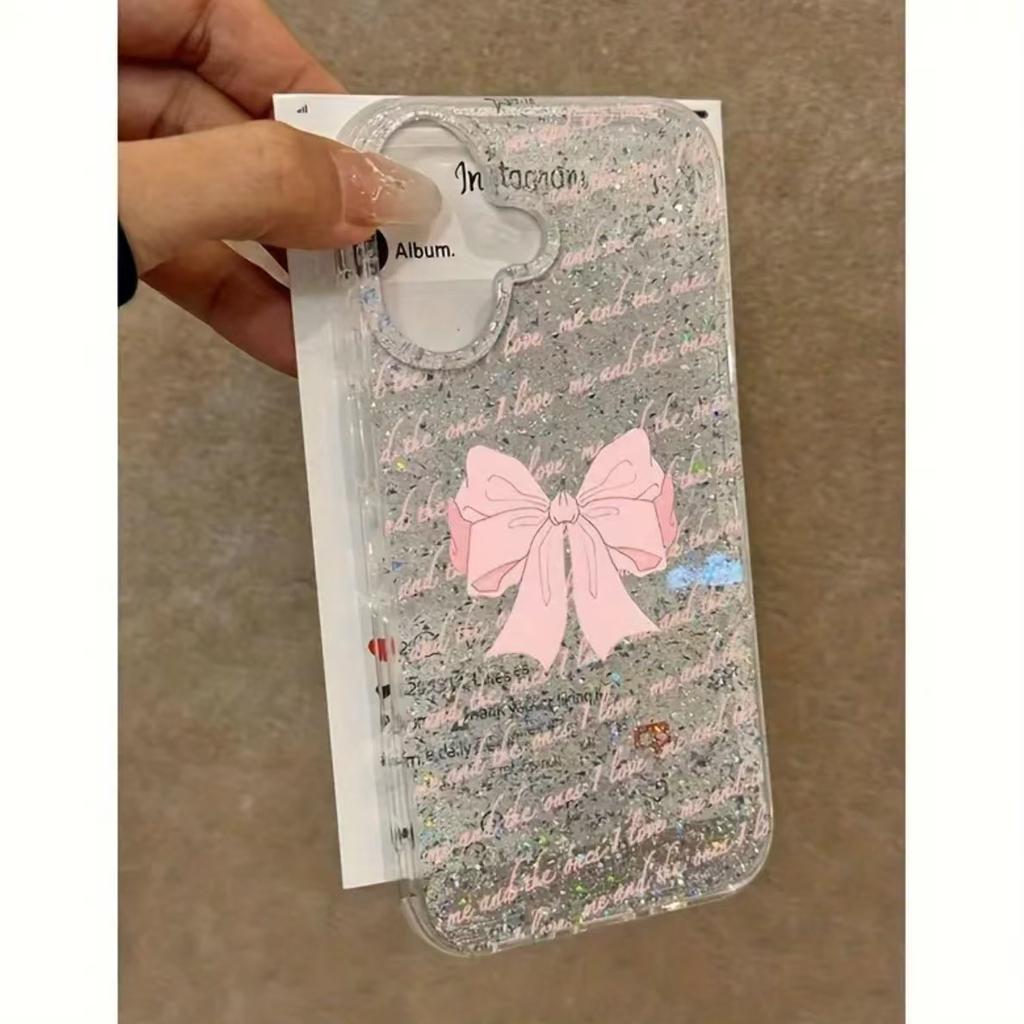 Glitter IMD pink bow for iPhone11 Apple 11ProMax mobile phone case 11/11 European and American Epoxy