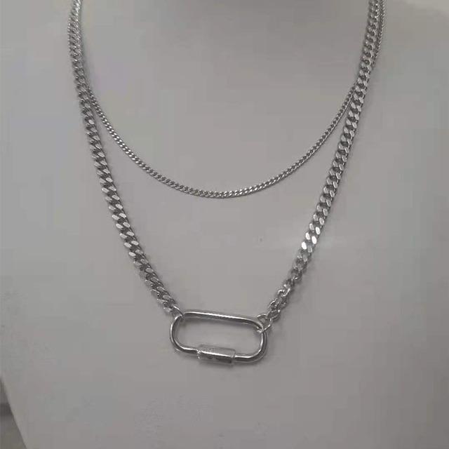 

ANENJERY ожерелье с зажимом для бумаг для женщин, двухслойные ожерелья, вечерние ювелирные изделия, подарки, новинка