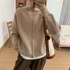 Casual Knitted Cardigan Sweaters Women Autumn Winter Vintage Zip-up Solid Loose Long Sleeve Tops Knitwear Chic Kpop