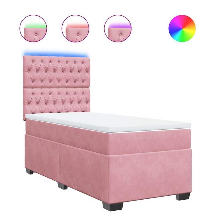 Maison Exclusive - Sommier à lattes de lit avec matelas Rose 100x200 cm Velours