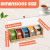 Bamboo Tea Bag Organizer Clear Sorting Tea Storage Box with 5 Compartment Portable Dust Proof Coffee Box for Home and Office
