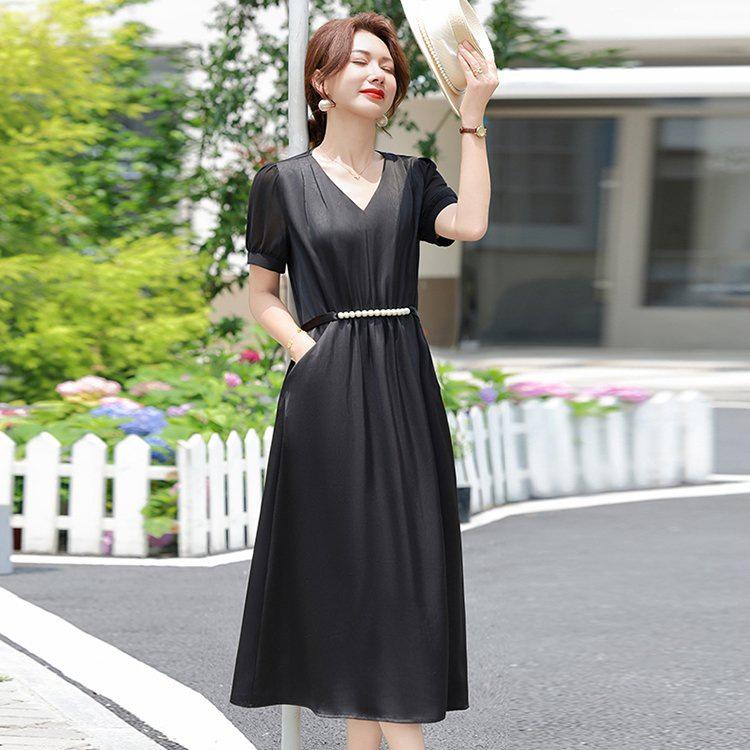 Elegant Summer Short Sleeve Dress for Middle-Aged and Elderly Women - New 2026 Chinese Style