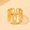 Gold Vacuum-Plated Geometric Stainless Steel Ring for Women - Titanium Colorfast Jewelry