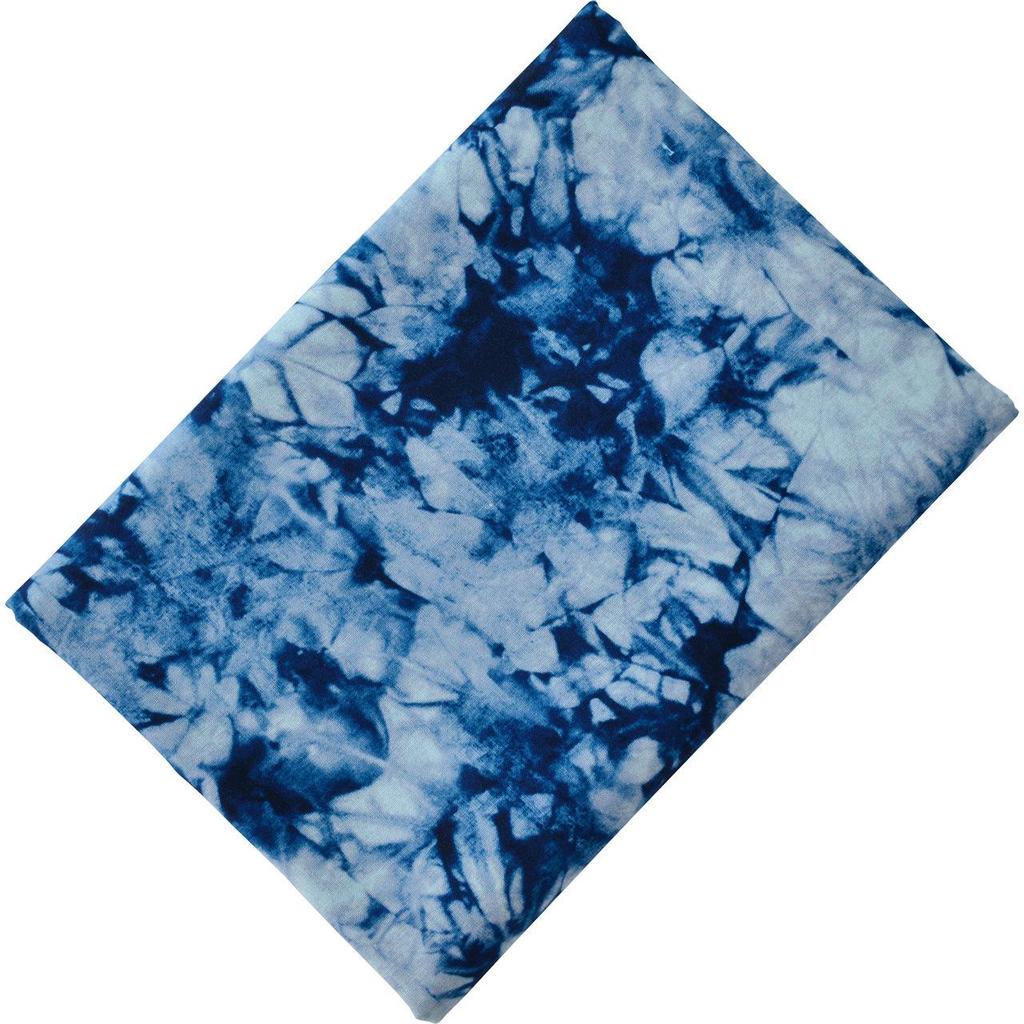 Indigo Dyed Handmade Pure Cotton Tie-Dye Fabric for Tablecloths, Curtains & Creative Decor.