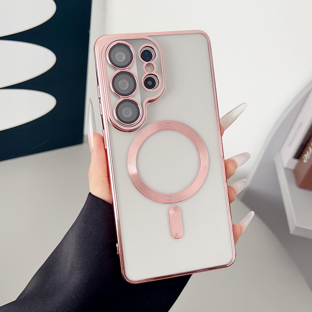 Luxus Klarbeschichtung Für Magsafe Kabelloses Ladecase Für Samsung S26 S25 S24 S23 S22 S21 S20 FE Ultra Plus Note20 10 Weiche Hülle