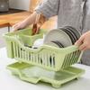 Upgrades Thickened Plastic Bowls Drying Rack for Campers with Removable Water Collector & Not Slip Feet for Plates Bowls