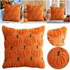 Pumpkin Soft Faux Fur Pillow Covers Embroidery Fluffy Plush Accent Pillow Cases Accent Pillowcase Halloween Farmhouse Home Decor