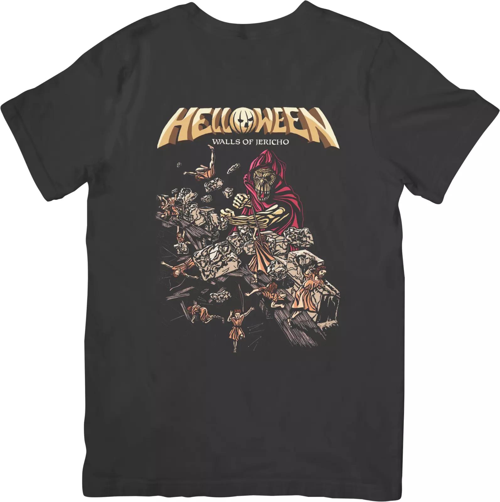 

Helloween rock Music Unisex Fit for Men & Women Quality Cotton T-Shirt Black M