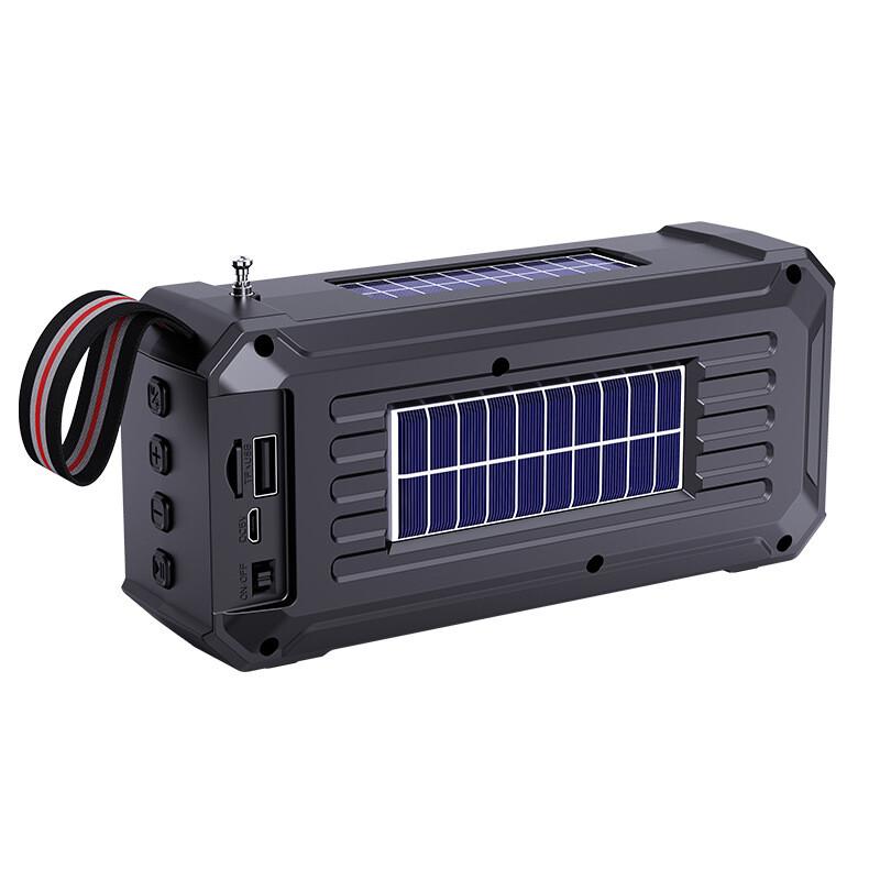 Solar Bluetooth Speaker Flashlight FM Radio TF USB MP3 Music Player Rechargeable