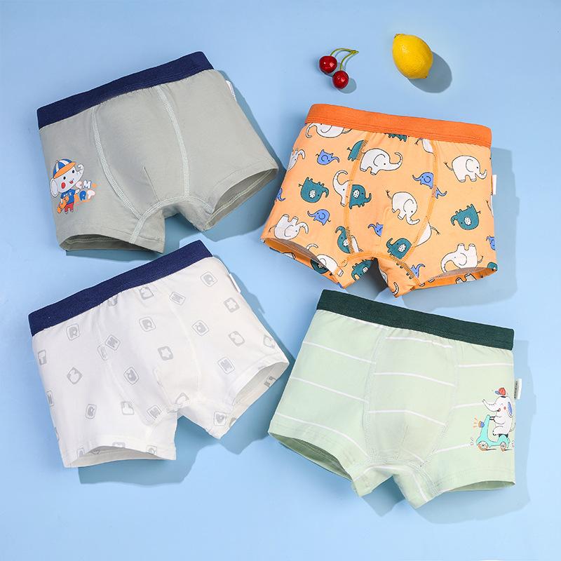 4 Pz/lotto Ragazzi Biancheria Intima di Cotone Bambini Boxer Bambino Bambini Mutandine Slip per Ragazzo Adolescente Mutande 2-12 Anni