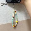Phone Lanyard With Beads Mobile Chain Handmade Retro Color Matching