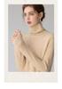 Women's Heavyweight Cable Knit Cashmere Mock Neck Sweater - Loose Pullover Base Layer for Autumn/Winter Fashion