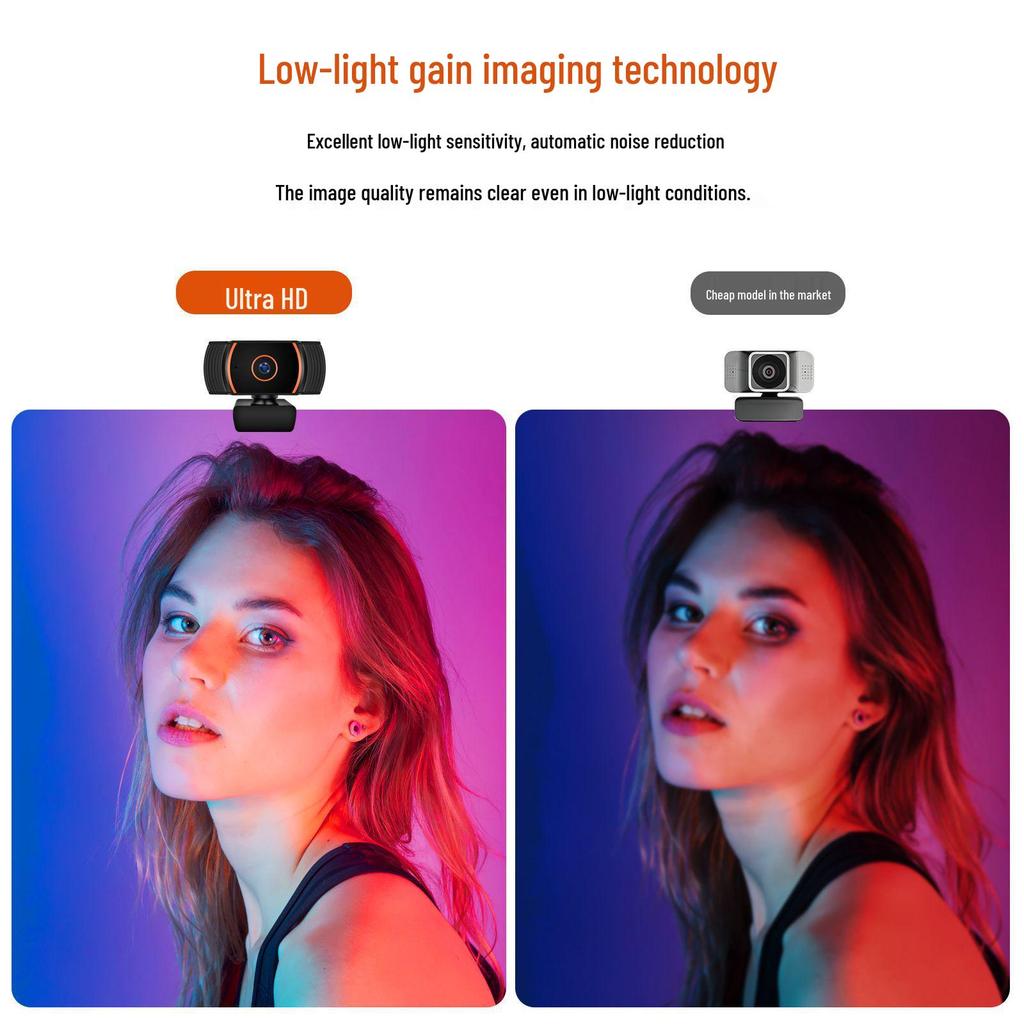 USB Camera with 720P/1080P/2K Resolution for Online Classes and Meetings, Featuring Optical Image Stabilization
