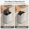 Mbillion Wall-Mounted Trash Can, 8L, with Lid, Airtight, Sliding Type, Silver