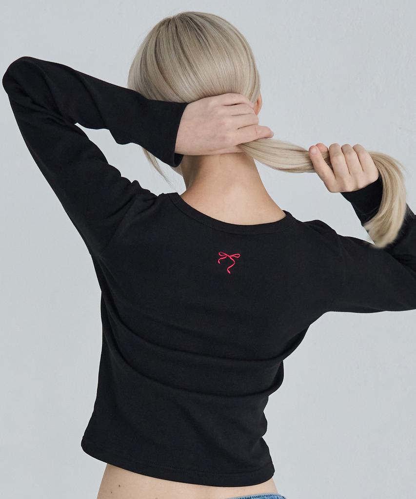 5OML Slim Back Ribbon Long Sleeve (White)