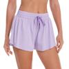 Pantaloni scurți sport de primăvară-vară pentru femei, Culote de tenis din nailon și spandex cu șnur și curea anti-expunere