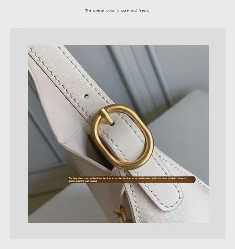 "2025 Women's Fashion Genuine Leather Single Shoulder Bag with Lock – Underarm Style Casual Handbag”