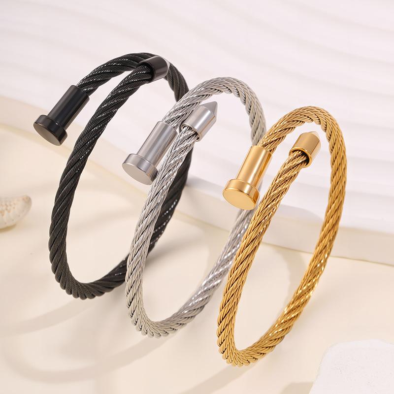 Popular steel wire nail women's light luxury fashion European and American simple design stainless steel