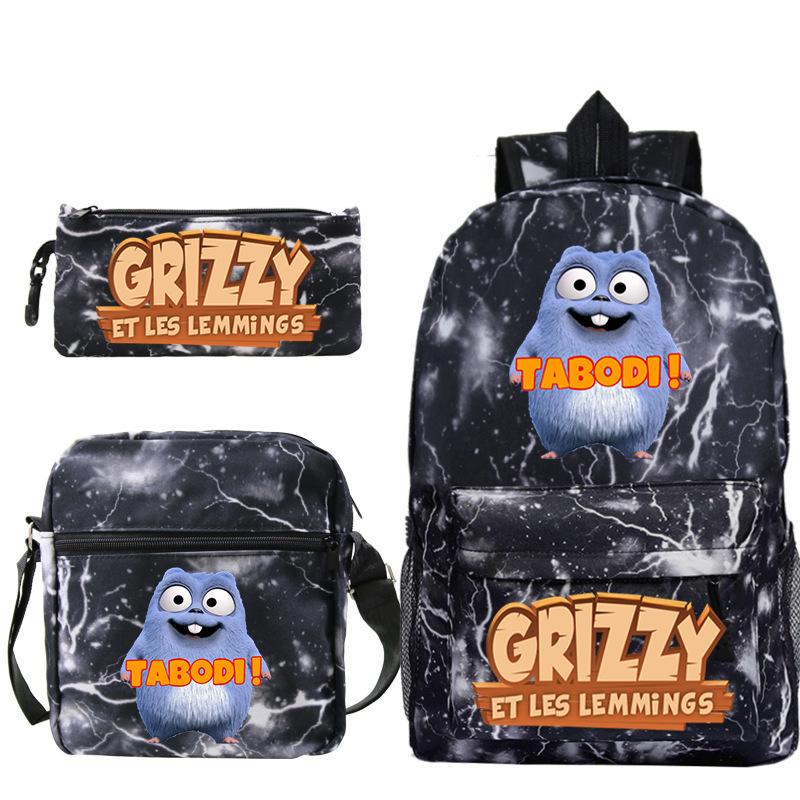 Schulrucksack mit großer Kapazität und Schultergurt; Schüler Drei-teiliges Federmäppchen-Set