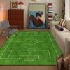 Green Football Pitch Footbal Field Bath Microfiber Decorative Versatile Flannel Floor Door Mat Quick Dry Absorbent Non-slip Sole