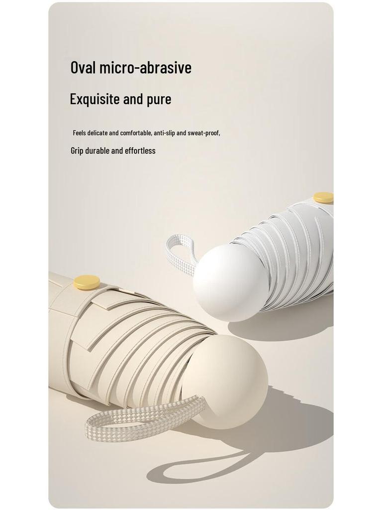 Compact Five-Fold Umbrella: Portable Pocket Sunshade & Rain Parasol for Women, Anti-UV Sunscreen Protection.