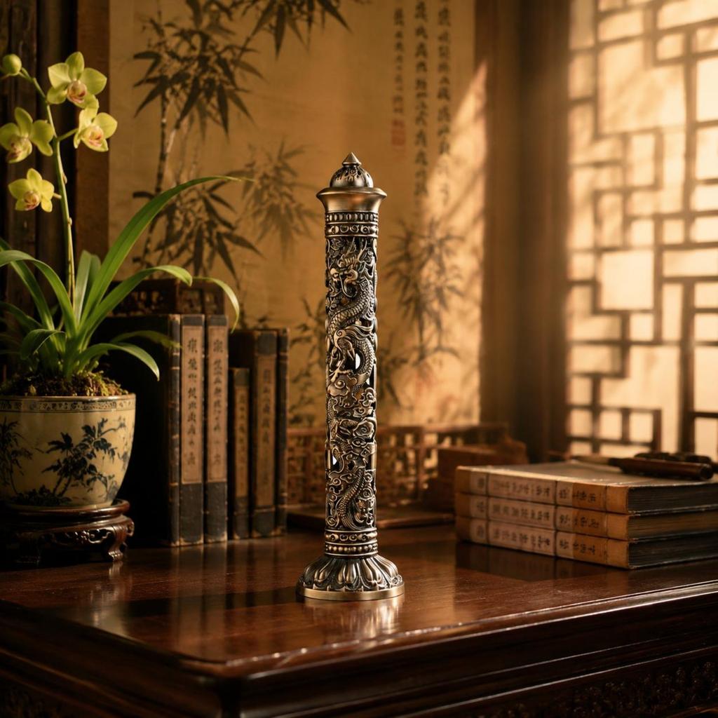 Dragon Carved Incense Burner Chinese Design Dragon Incense Burner Home Decor Artisanal Look