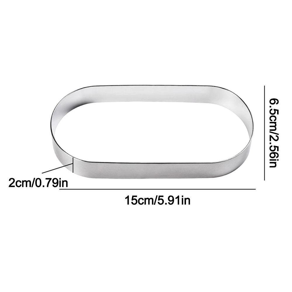 Stainless Steel Oval Cake Rings Multipurpose Cake Ring Molds  for Professional Pastry Baking