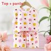 Baby Cartoon Sleeveless Vest And Shorts Summer Set For Toddler Boys And Girls