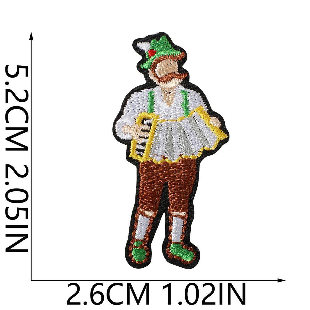 Oktoberfest Theme Embroidered Cloth Sticker Ironing Denim Jacket Luggage Beer Cup Pattern Diy Embroidery Label Patch Sticker