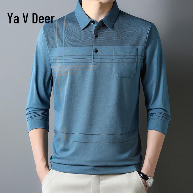 Yalu Men's Casual Long-Sleeve Polo Shirt