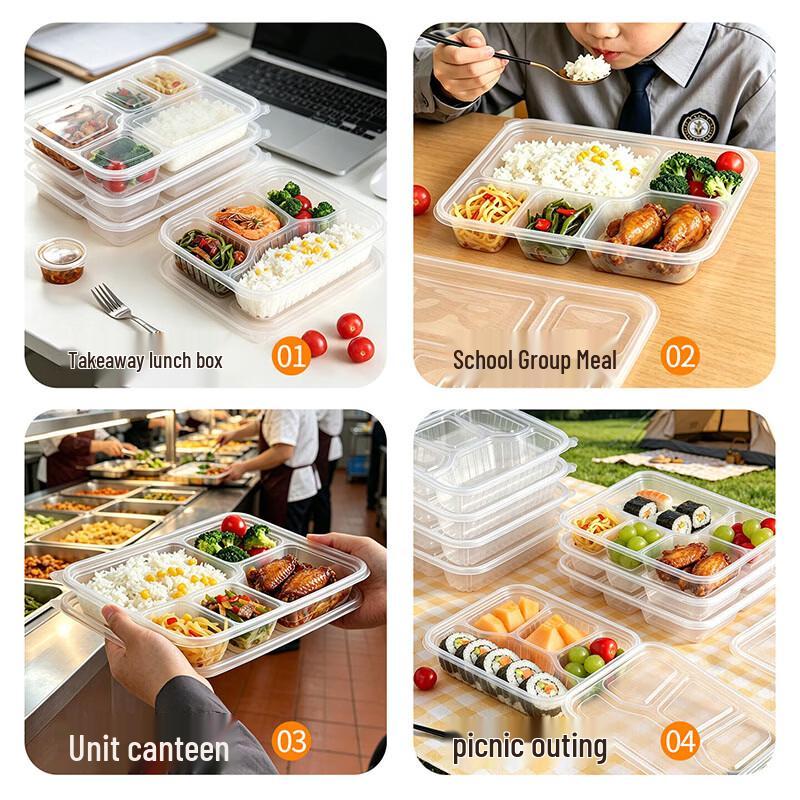 Mengdong Disposable 5-Compartment Lunch Boxes