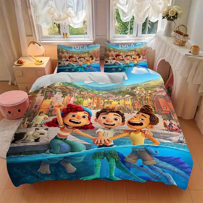 3pcs Good Friends Luca & Giulia & Alberto Printed Quilt Set, Soft and Comfortable Quilt Cover for Bedroom, Guest Room and Dormitory Decorati