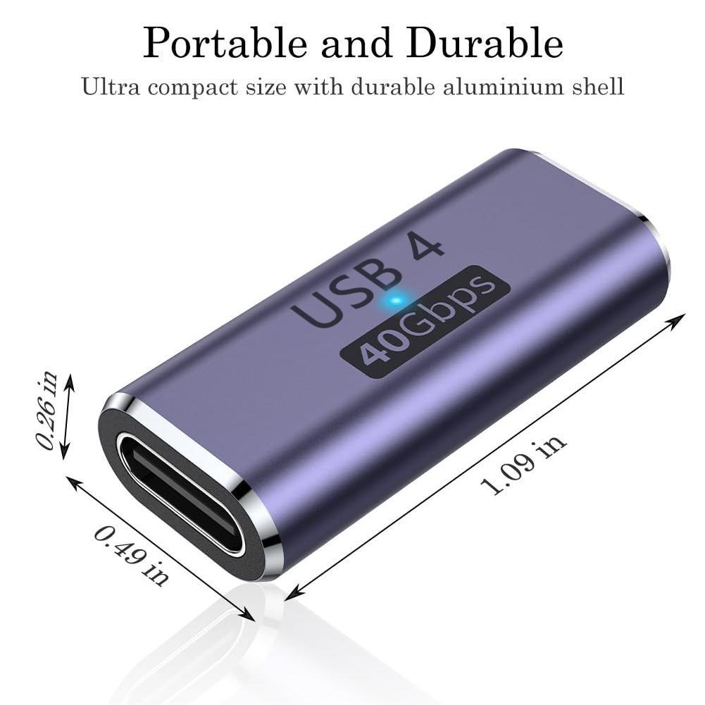 1/2pcs 240W USB C Coupler USB Type C Female to Female Adapter Extender for Thunderbolt 4/3 Support up to 240W Charging 40Gbps
