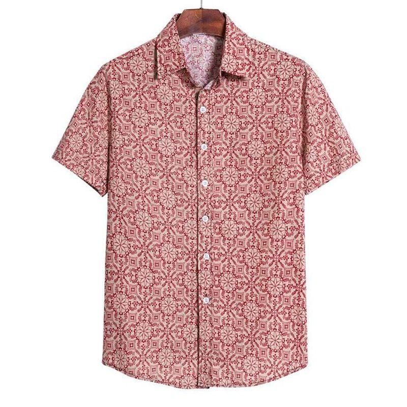 

Цветочные рубашки Волна Обычная Мужская одежда Цветочные рубашки Волна Обычная Мужская Red XXL