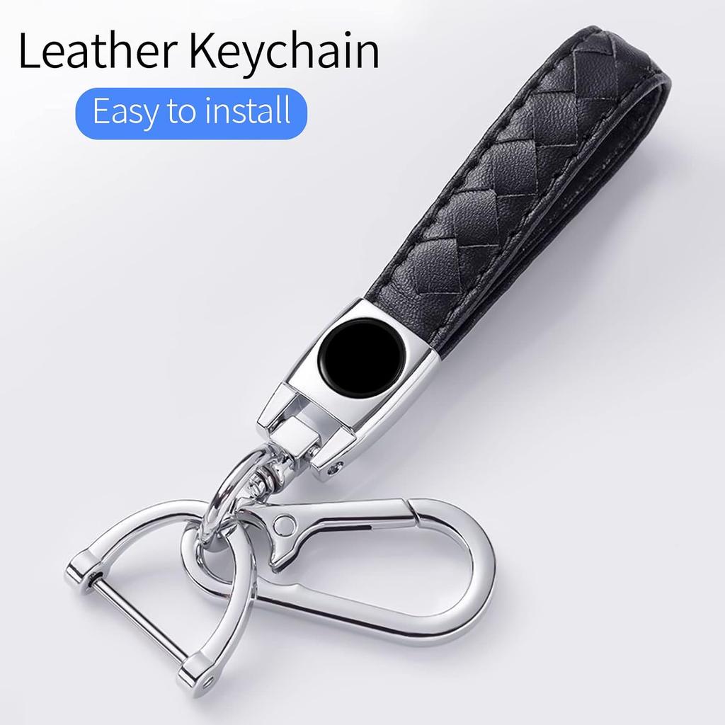 for Hyundai Key Fob Cover 5 Button Soft TPU with Leather Keychain 360 Degree Protection Car Key Case Shell Holder Fits for 2023 2022 2021 2020
