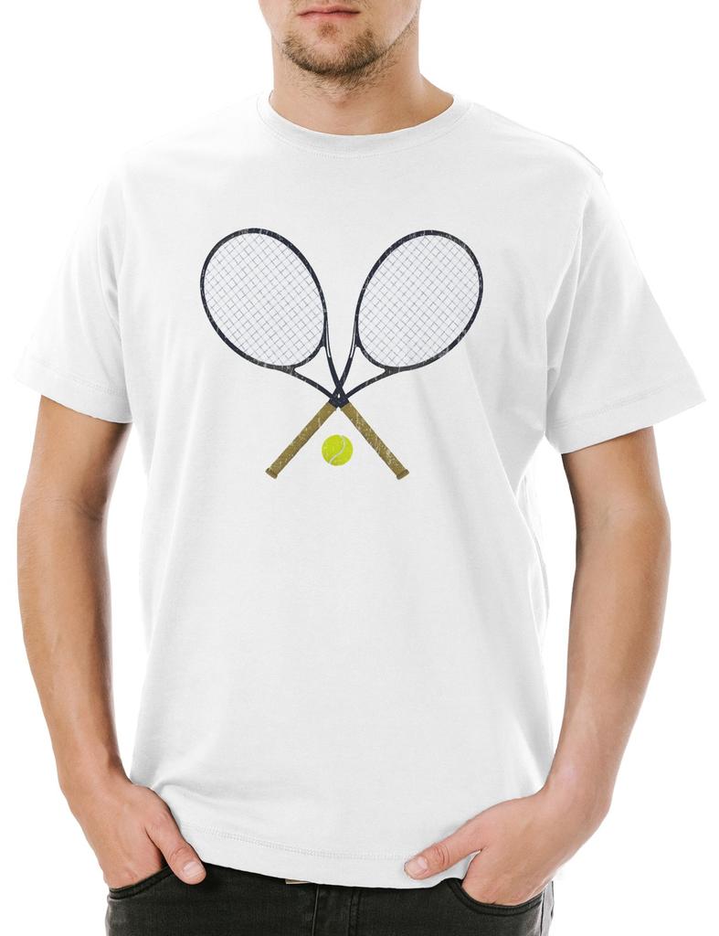 Tennis Rackets Men's T-Shirt Player Passion Love Addiction Tennis Court Court
