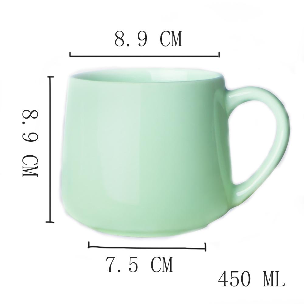 

Кружка цвета макарон с однотонной керамикой, термостойкая для горячей воды, молока, кофе, чая, питьевых принадлежностей зелёный