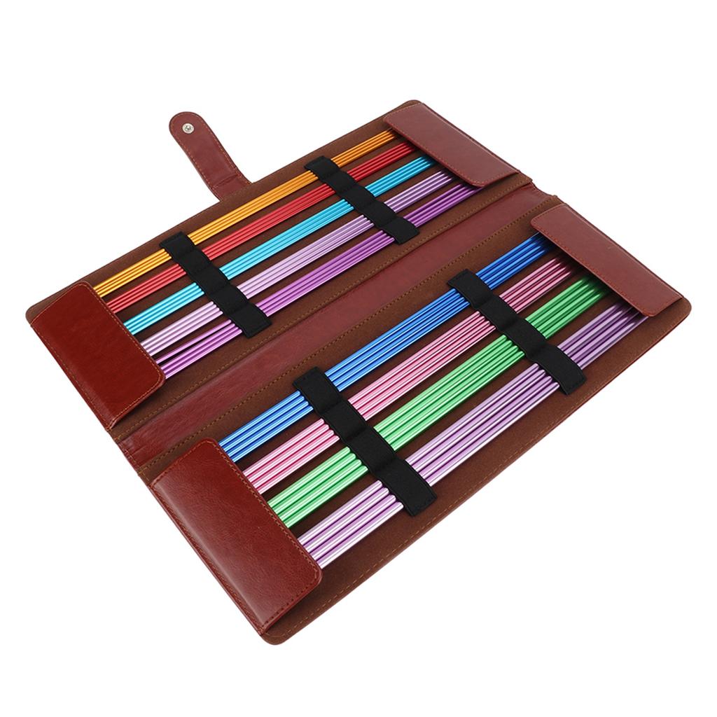 36 Pcs Knitting Needles Set 35cm Long Multiple Sizes Double Pointed Rods Colored Sweater Aluminum