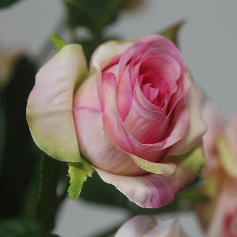 5pcs Artificial Rose Flowers 3 Heads High Quality Rose Fake Flowers Vivid Emulational Flowers Home Office Party Decoration