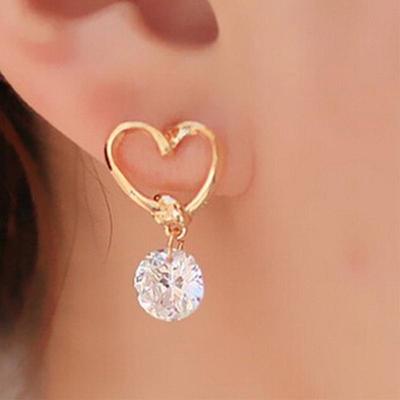 Women Ear Jewelry Heart Shaped Earrings Eardrop Stud Earring Gifts ARI