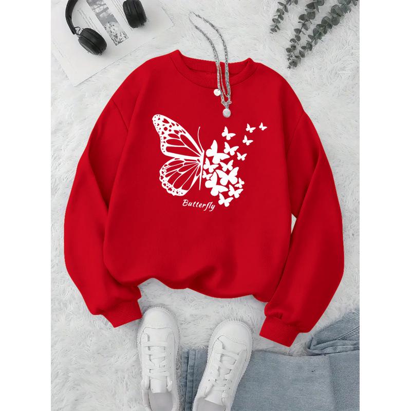 Women's Butterfly Print Casual Hoodie
