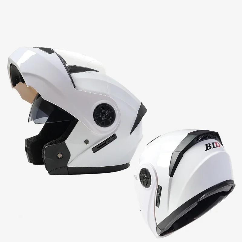 2022 New DOT Appoved High Quality Double Lens Flip Up Helmet Abs Full Face Motocross Motorcycle Racing Helmet Unisex