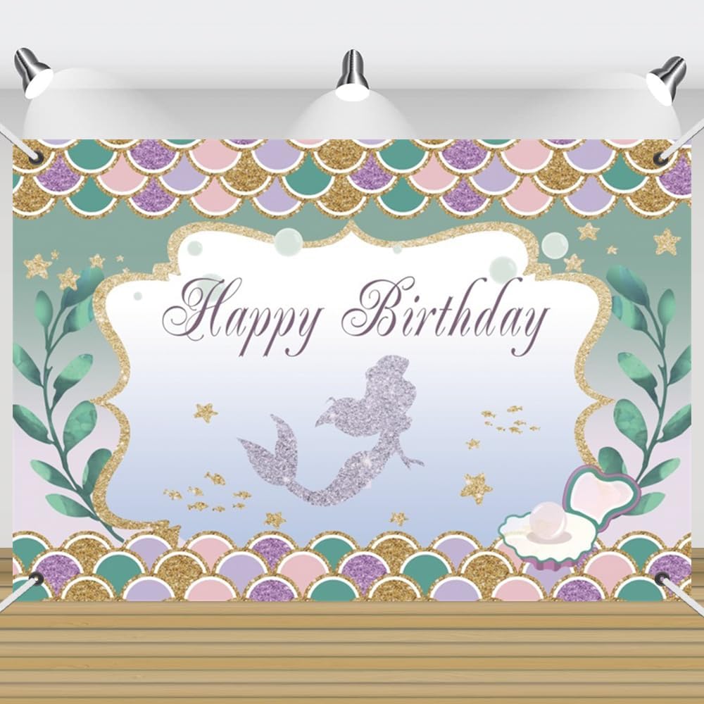 3x5ft Bee Party Backdrop, Happy Birthday Decoration Background, Cute Honey Bumble Theme Party Supplies Outdoor Indoor Photo Banner Mermaid