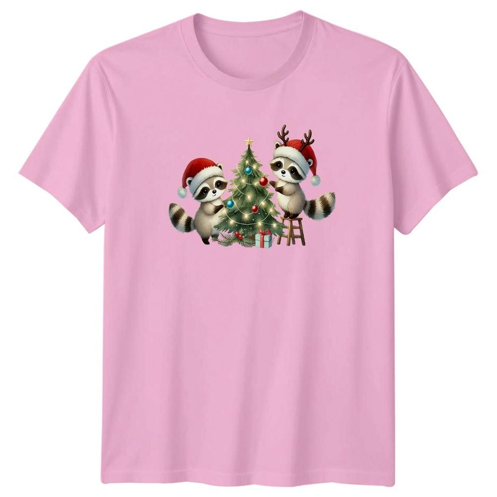 Raccoons Christmas Tree Decorating Holiday Unisexs TShirt Unisex Graphic Tee Unisex