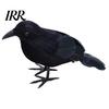 Halloween Theme Party Decor Realistic Crows Figurine, Lifelike Feathered Raven Statue for Haunted House, Scary Creepy House Ornament Props,