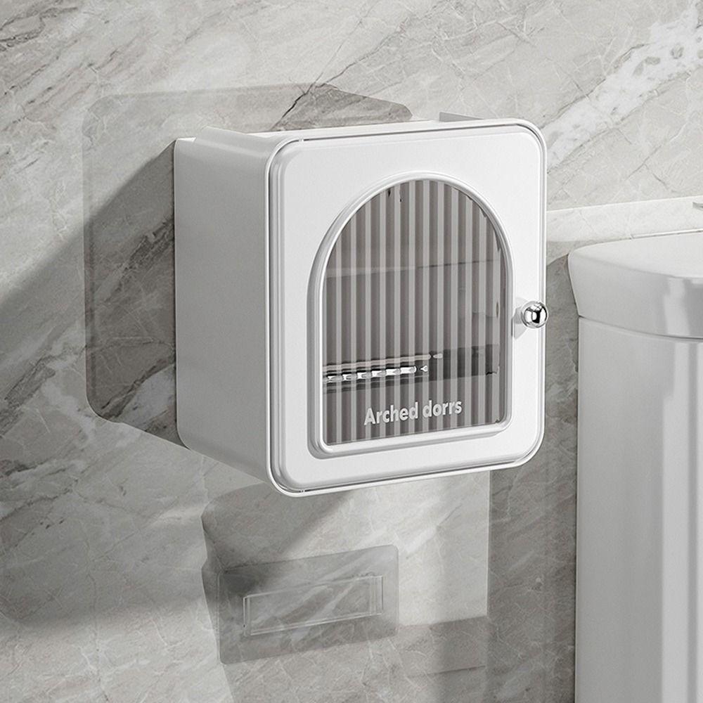 Wall-Mounted Toilet Paper Rack Plastic Tissue Holder Creative Roll Paper Storage Box  for Home